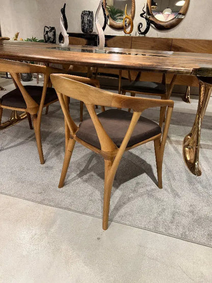 Italian-Style Solid Walnut Dining Chair – image 4
