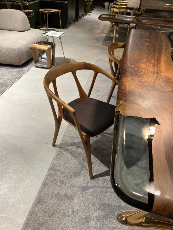 Italian-Style Solid Walnut Dining Chair – image 3