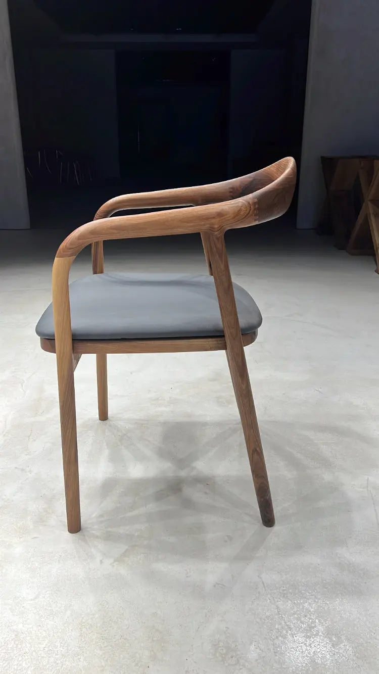Solid Walnut Dining Chair with Sculpted Back – image 12