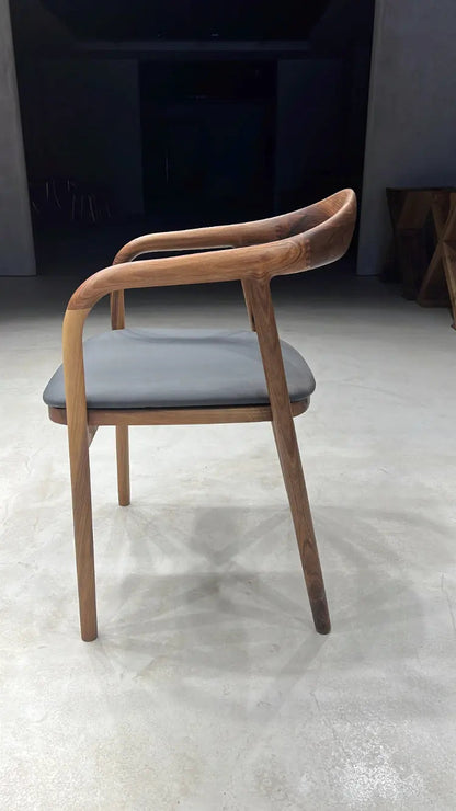 Solid Walnut Dining Chair with Sculpted Back – image 12