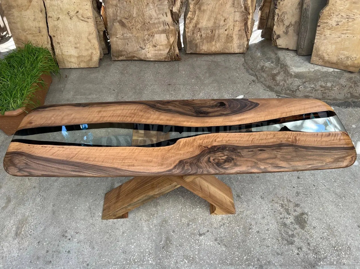 Handcrafted Solid Walnut Entryway Console Table – image 9