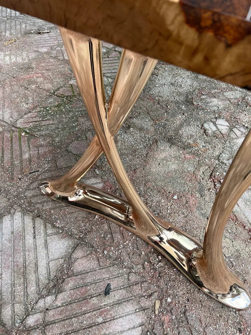 Natural Linden Wood and Epoxy Table with Aluminum Legs – image 6