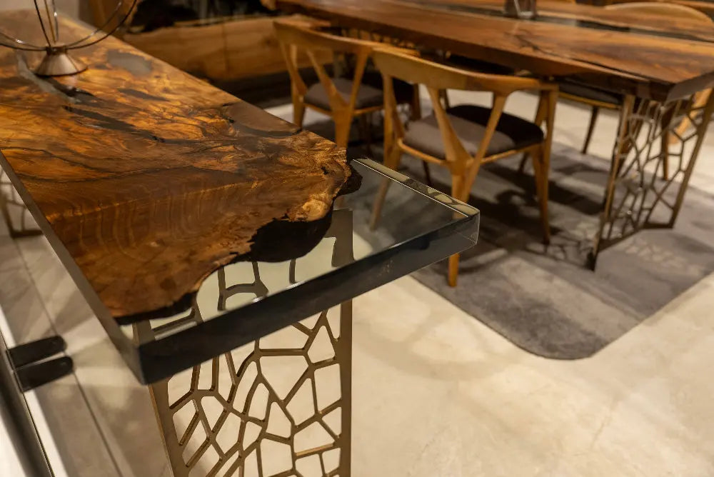 Walnut and Resin Entryway Console Table – image 8