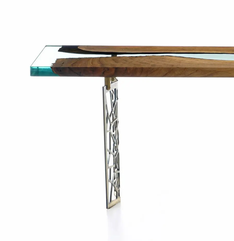 Walnut and Resin Entryway Console Table – image 4