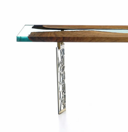 Walnut and Resin Entryway Console Table – image 4