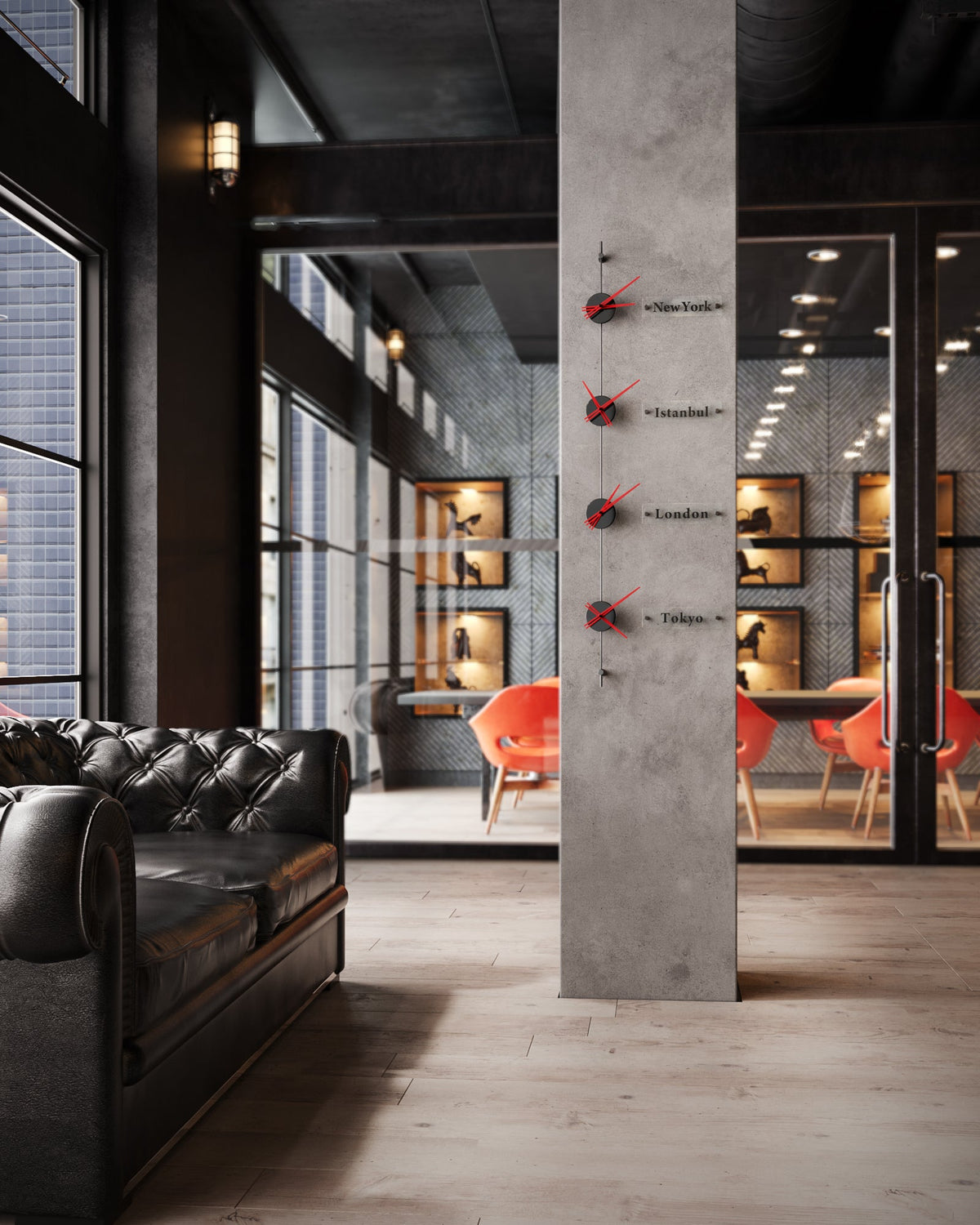 Mondo Panoramic World Time Zone Wall Clock – image 8
