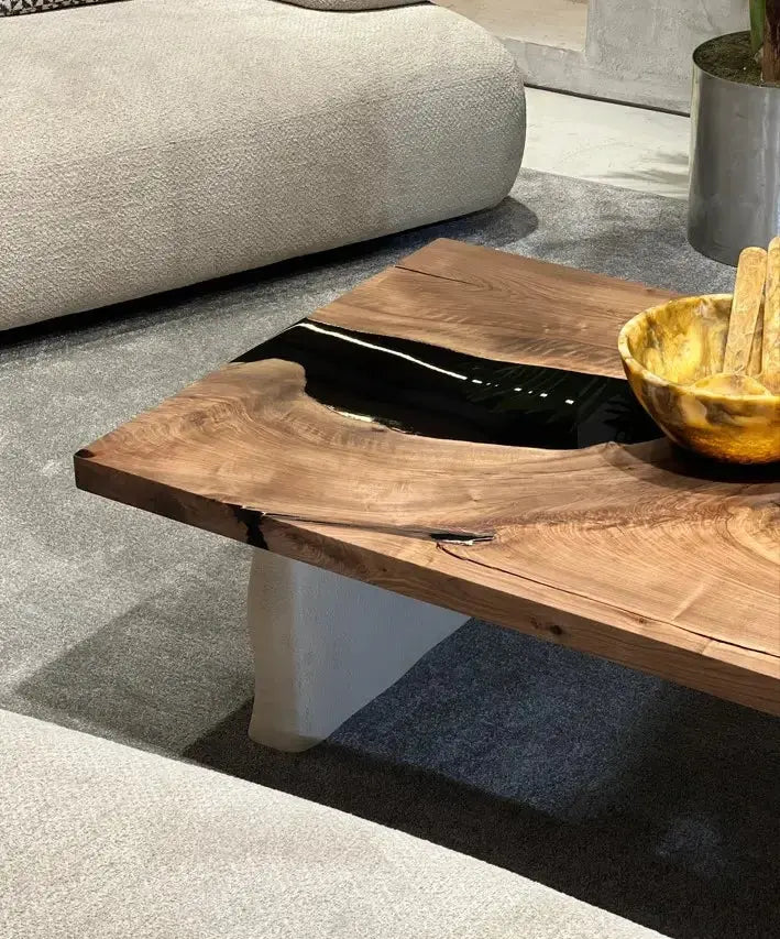 Walnut and Epoxy Coffee Table with Stone-Inspired Legs – image 5
