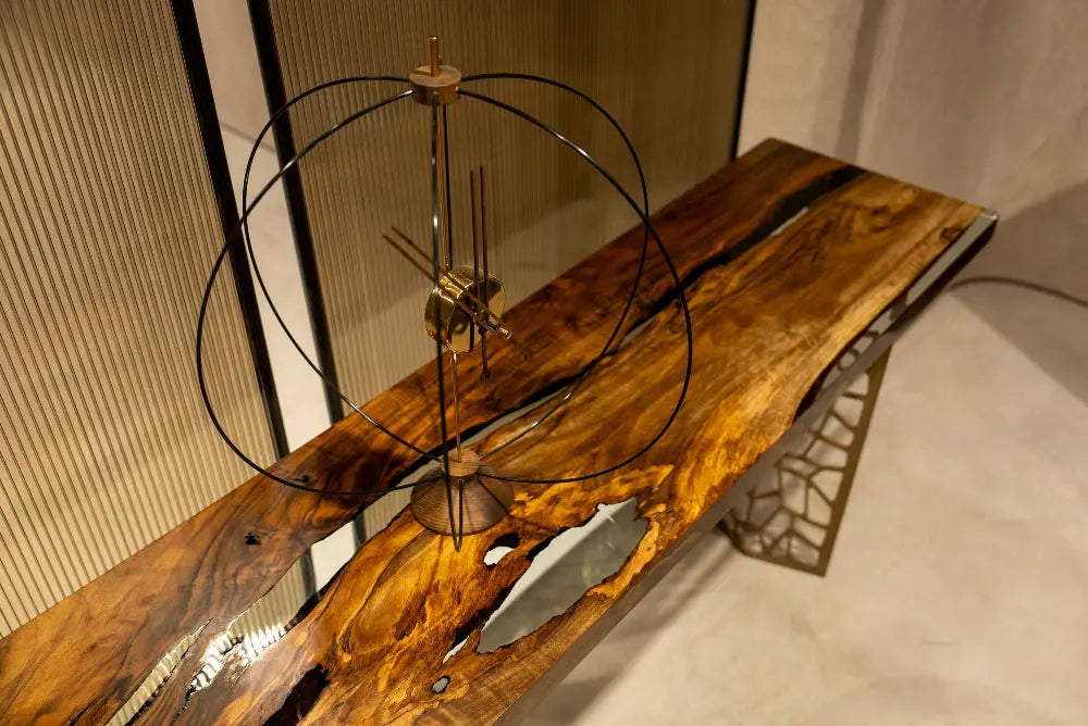 Walnut and Resin Entryway Console Table – image 9