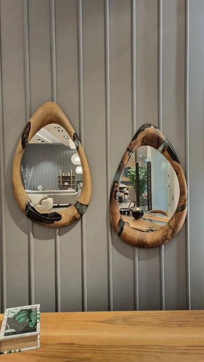 Walnut and Epoxy Resin Wall Mirror – image 9