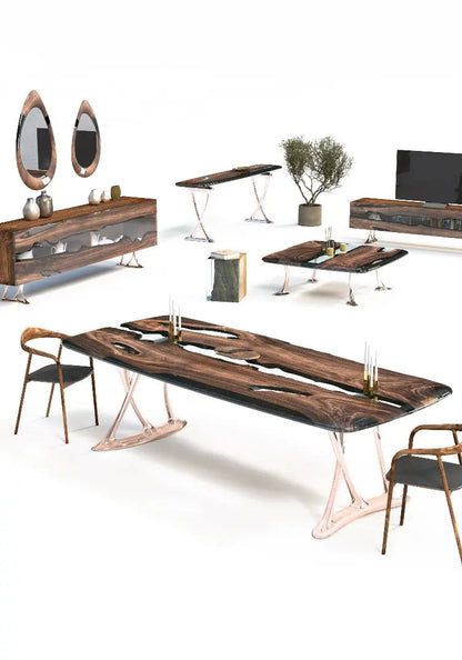 Walnut and Epoxy Resin Credenza – image 11