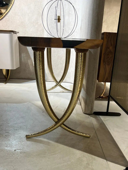 Walnut and Epoxy Console Table with Sculptural Base – image 4