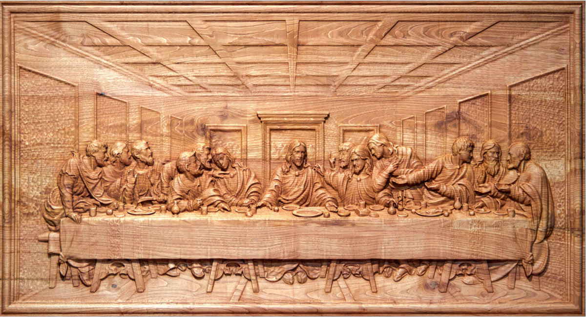 Hand-Carved Last Supper Wood Relief – image 4