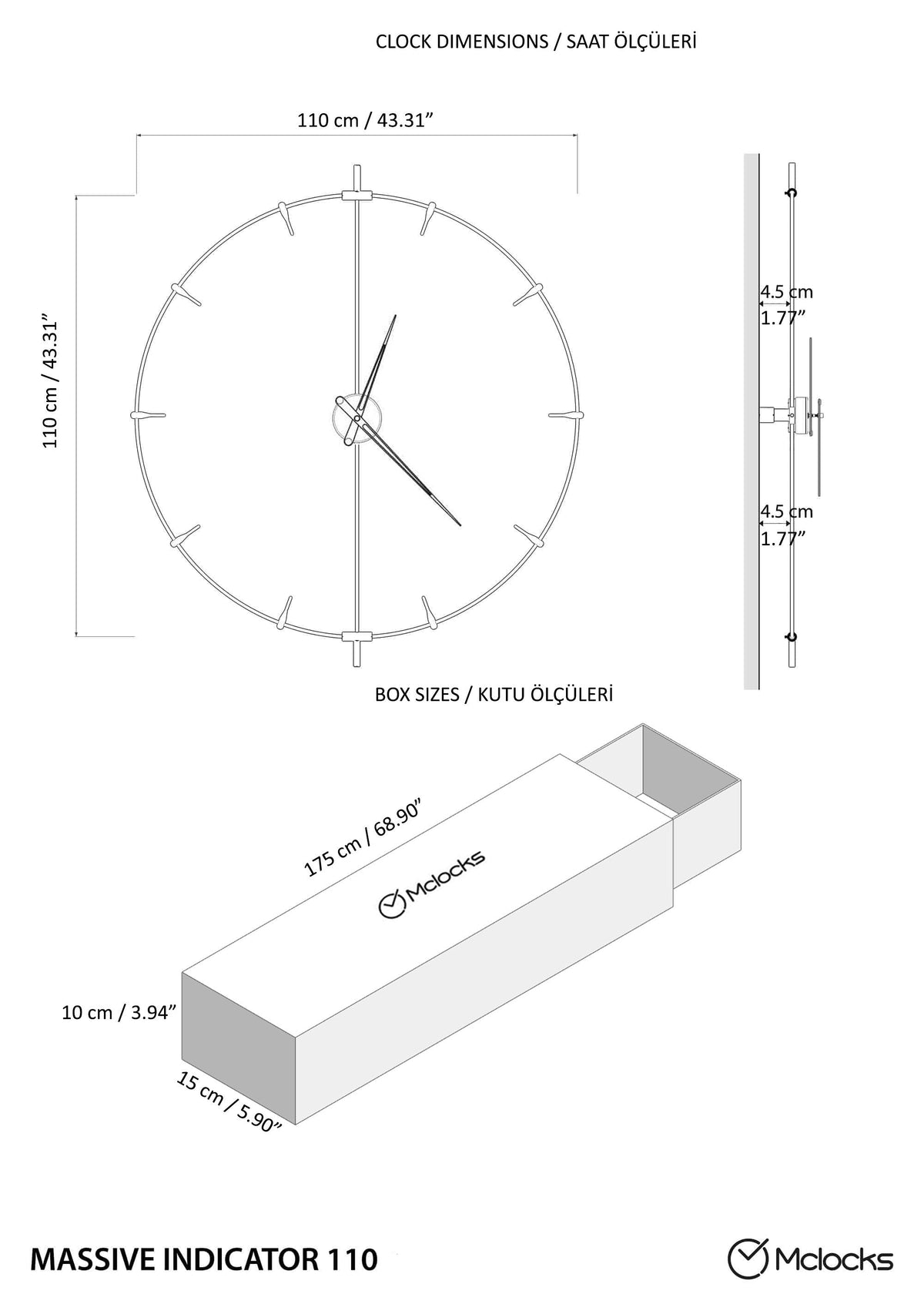 Massa Index Oversized Wall Clock – image 15