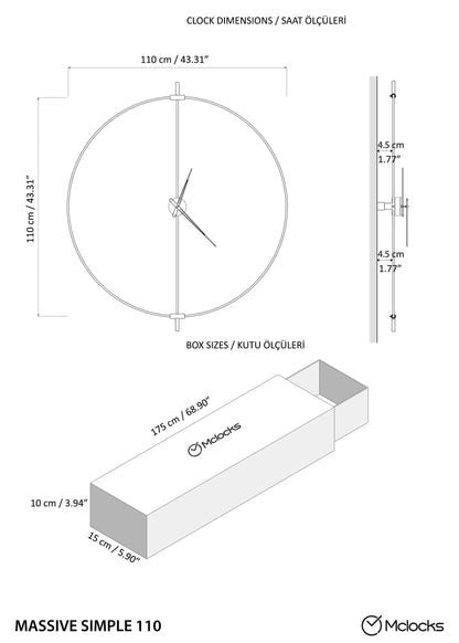 Massa Oversized Minimalist Wall Clock – image 8
