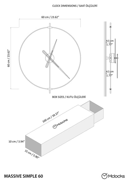 Massa Oversized Minimalist Wall Clock – image 10