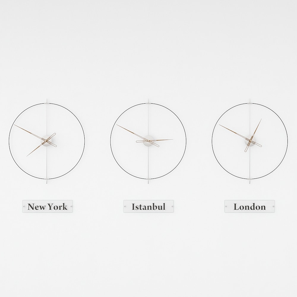 Massa World Time Zone Wall Clock Set – image 13