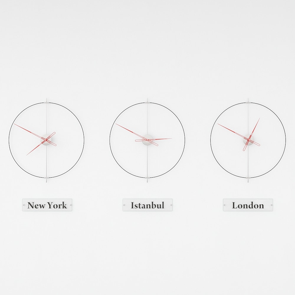 Massa World Time Zone Wall Clock Set – image 14