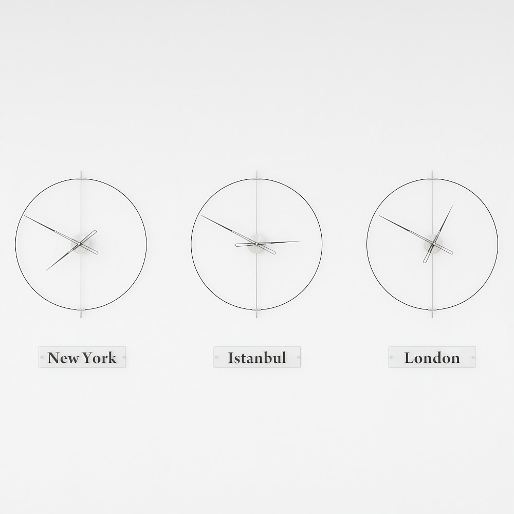 Massa World Time Zone Wall Clock Set – image 15