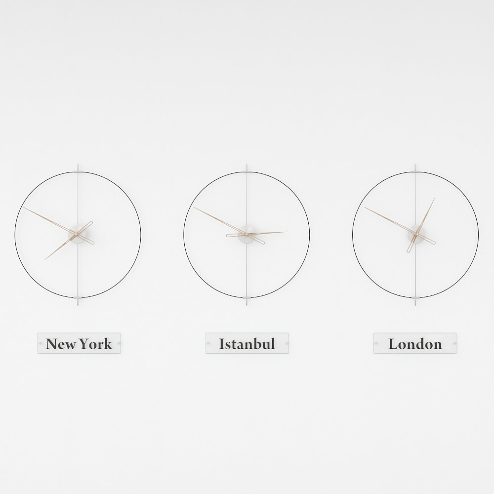 Massa World Time Zone Wall Clock Set – image 16