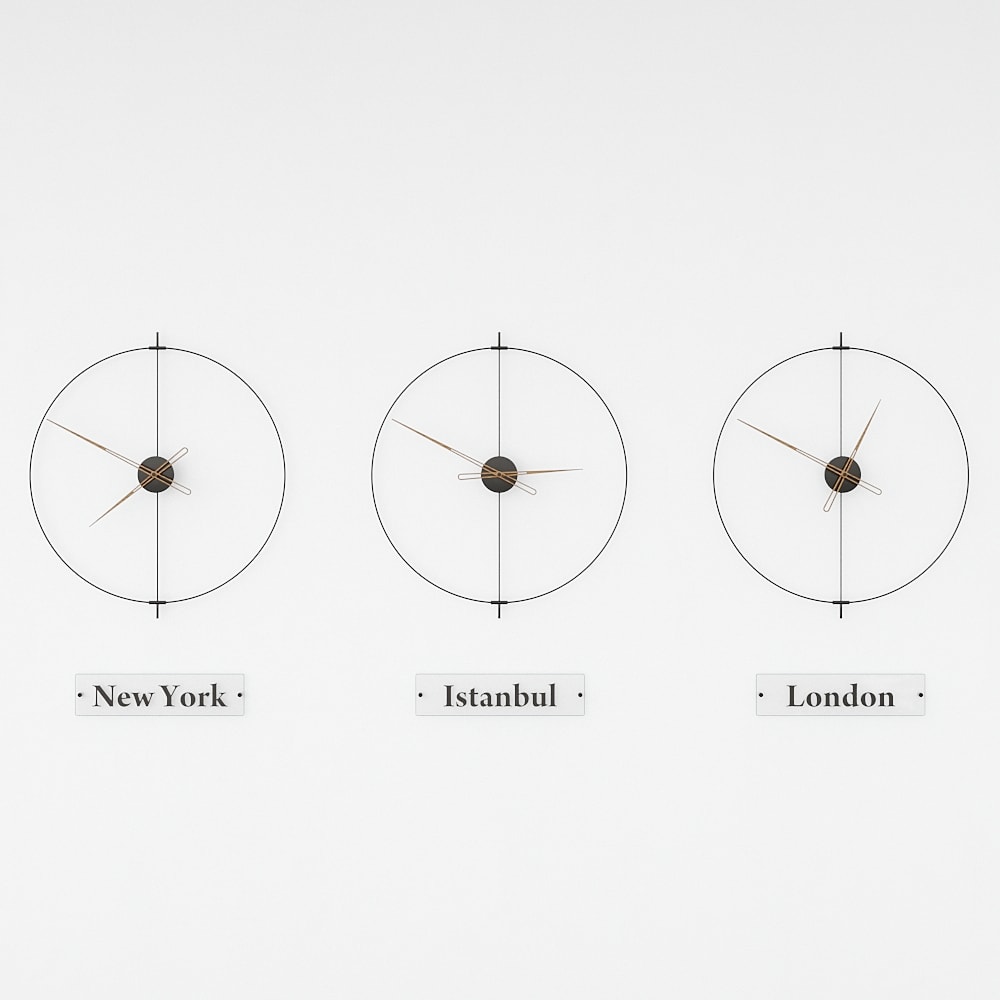 Massa World Time Zone Wall Clock Set – image 18
