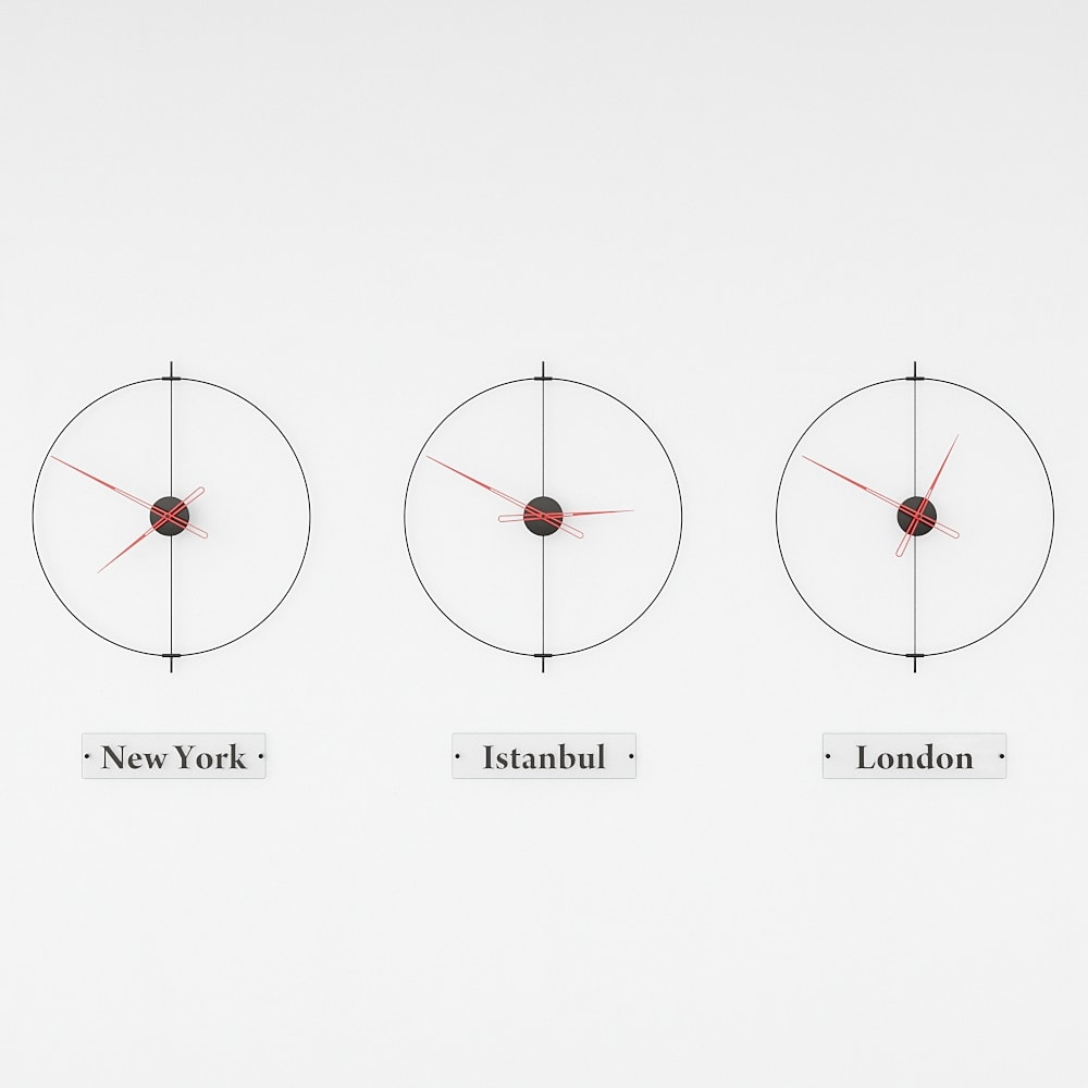 Massa World Time Zone Wall Clock Set – image 6