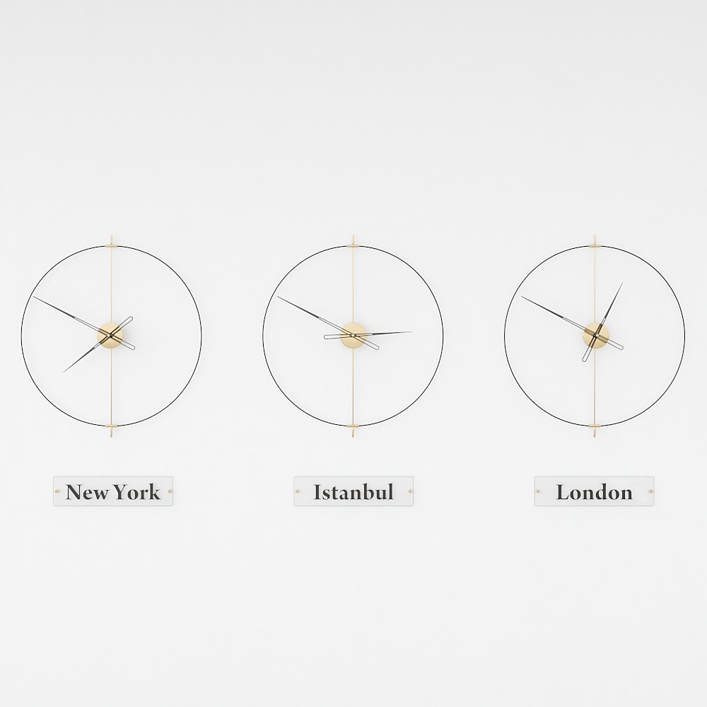 Massa World Time Zone Wall Clock Set – image 7
