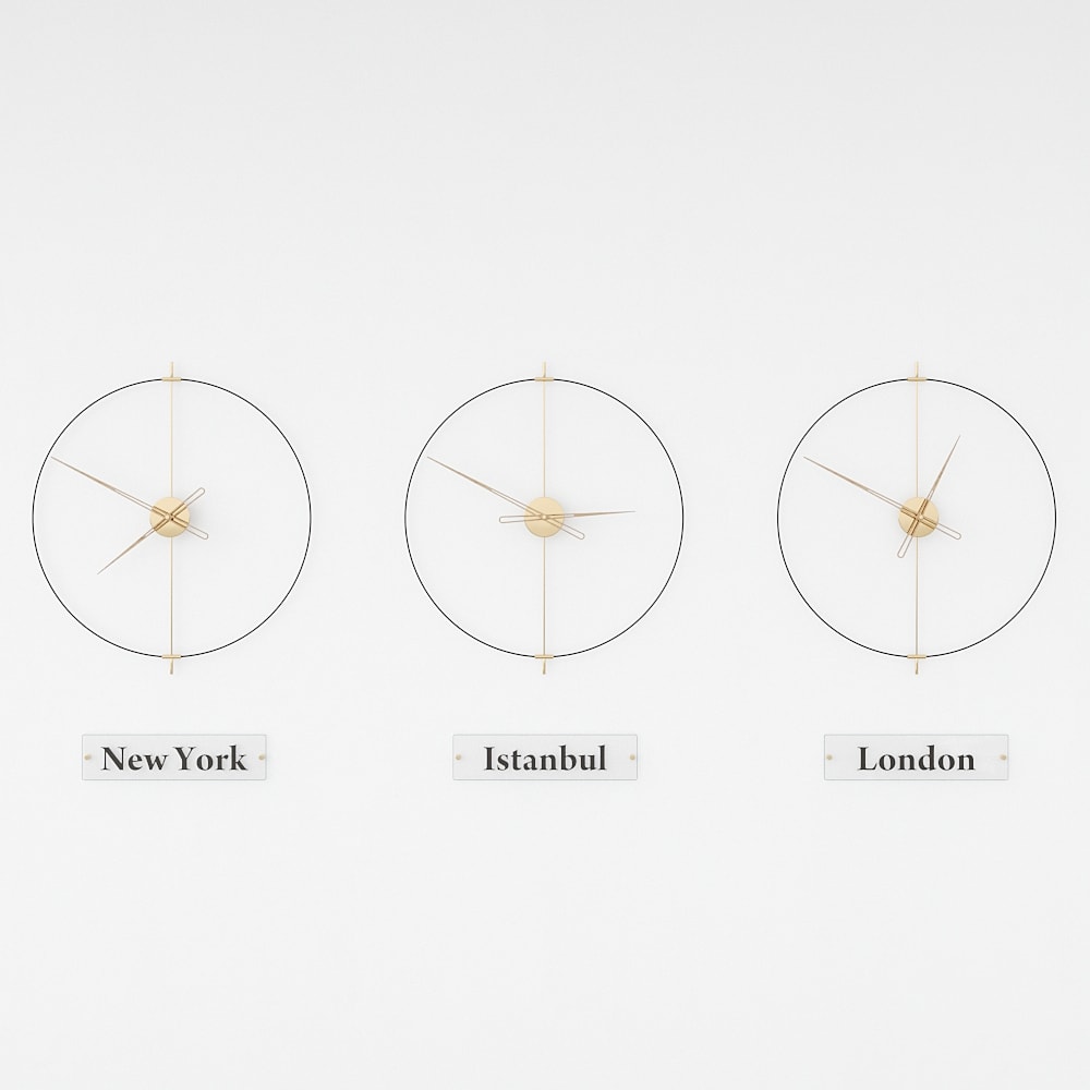 Massa World Time Zone Wall Clock Set – image 8