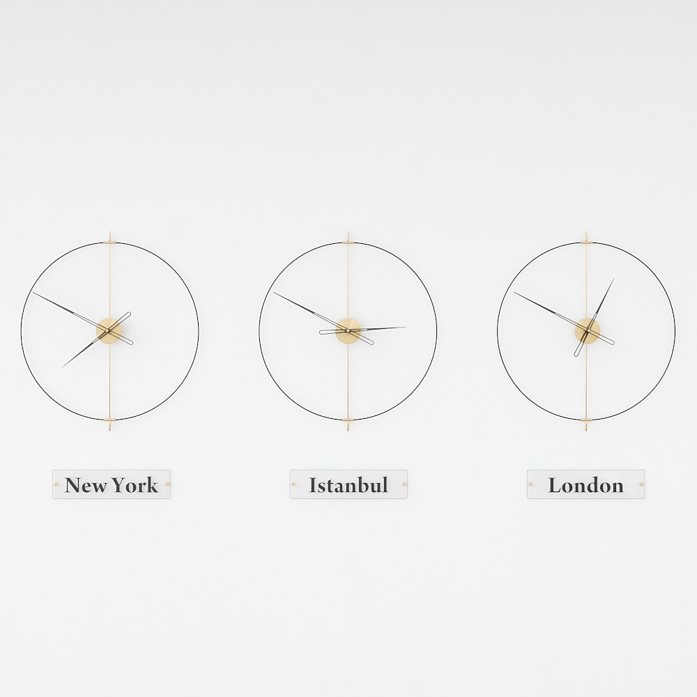 Massa World Time Zone Wall Clock Set – image 9