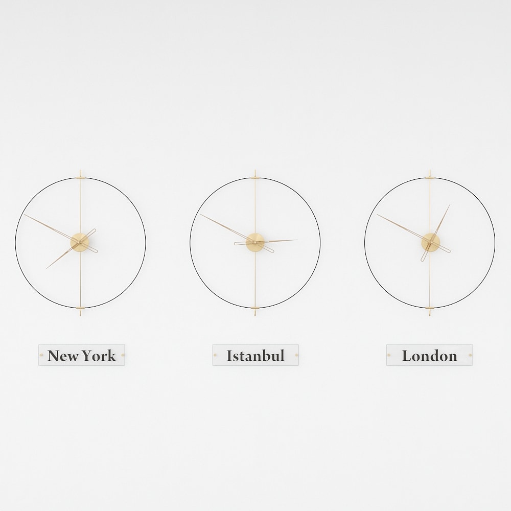 Massa World Time Zone Wall Clock Set – image 10