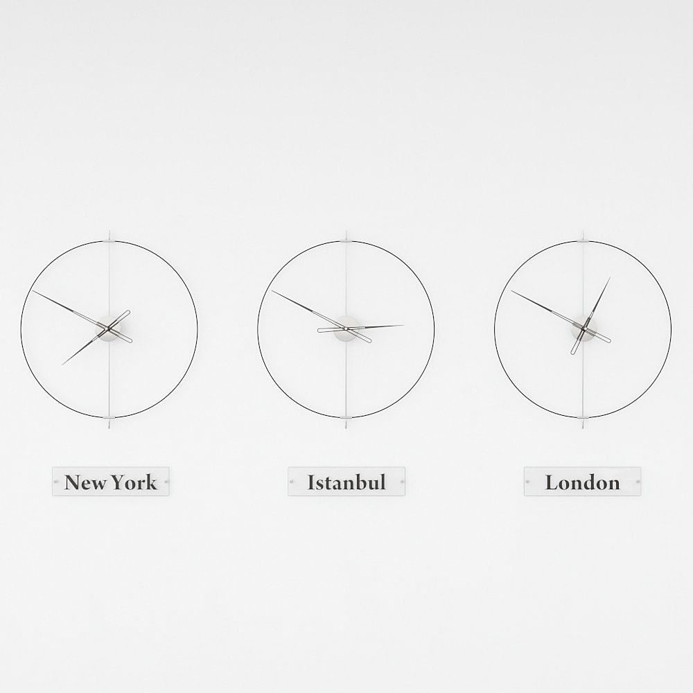 Massa World Time Zone Wall Clock Set – image 11