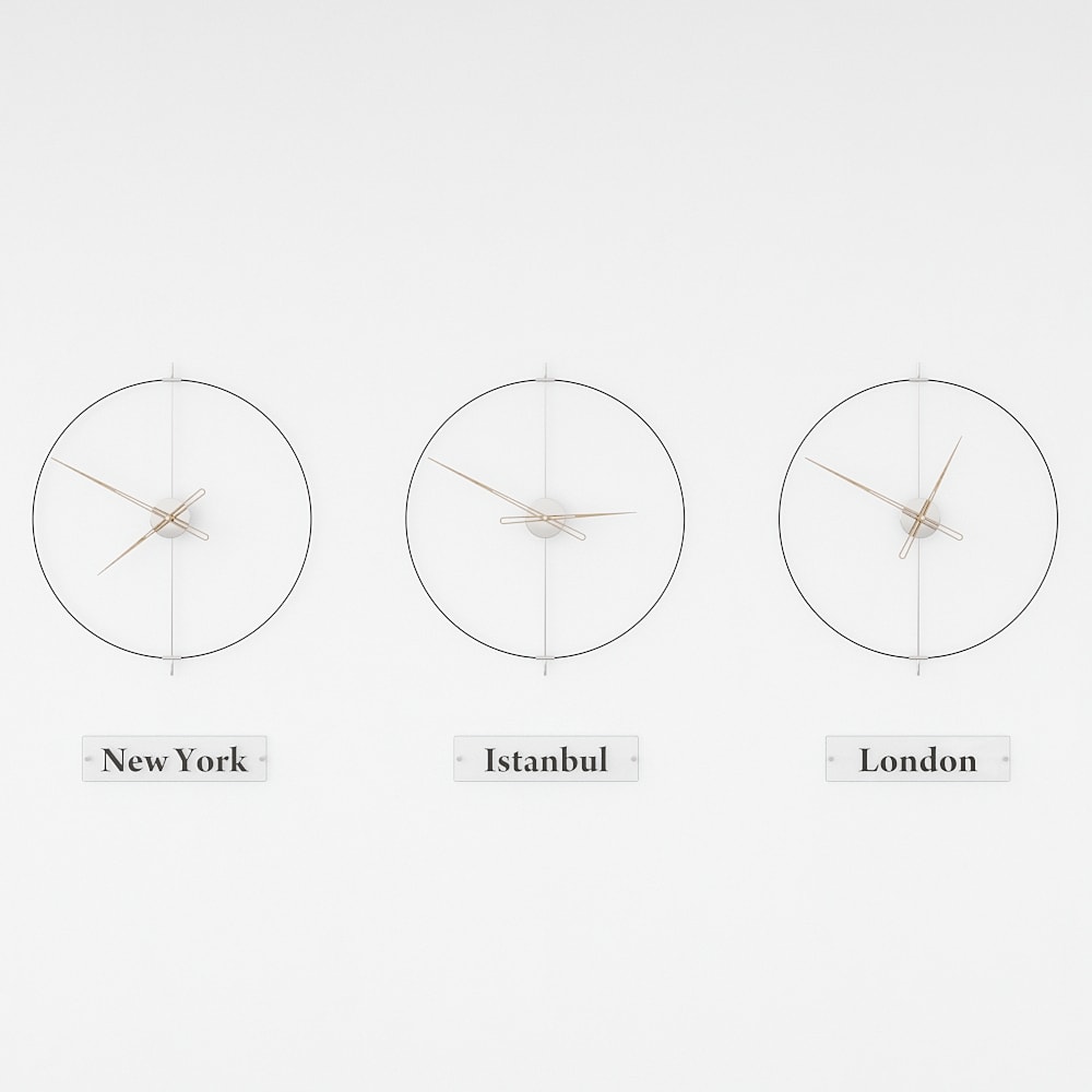 Massa World Time Zone Wall Clock Set – image 12