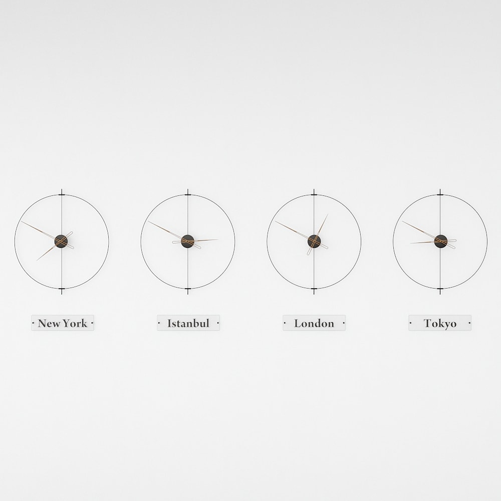 Massa World Time Zone Wall Clock Set – image 33
