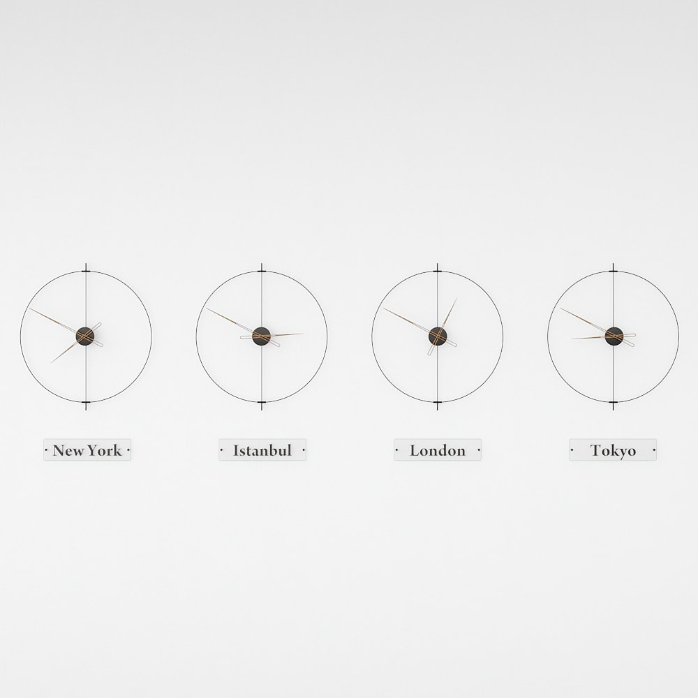 Massa World Time Zone Wall Clock Set – image 20