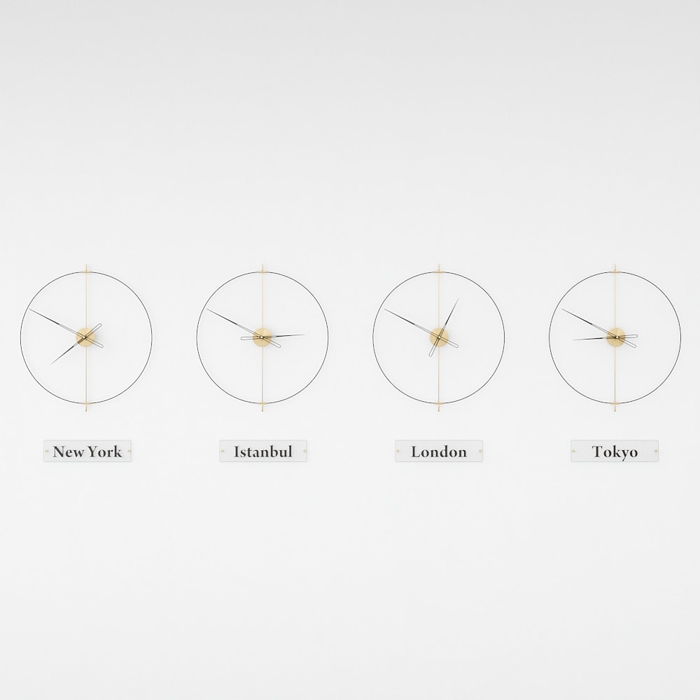 Massa World Time Zone Wall Clock Set – image 24
