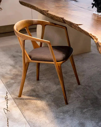 Wabi-Sabi Walnut Dining Table with Stone-Inspired Legs – image 14