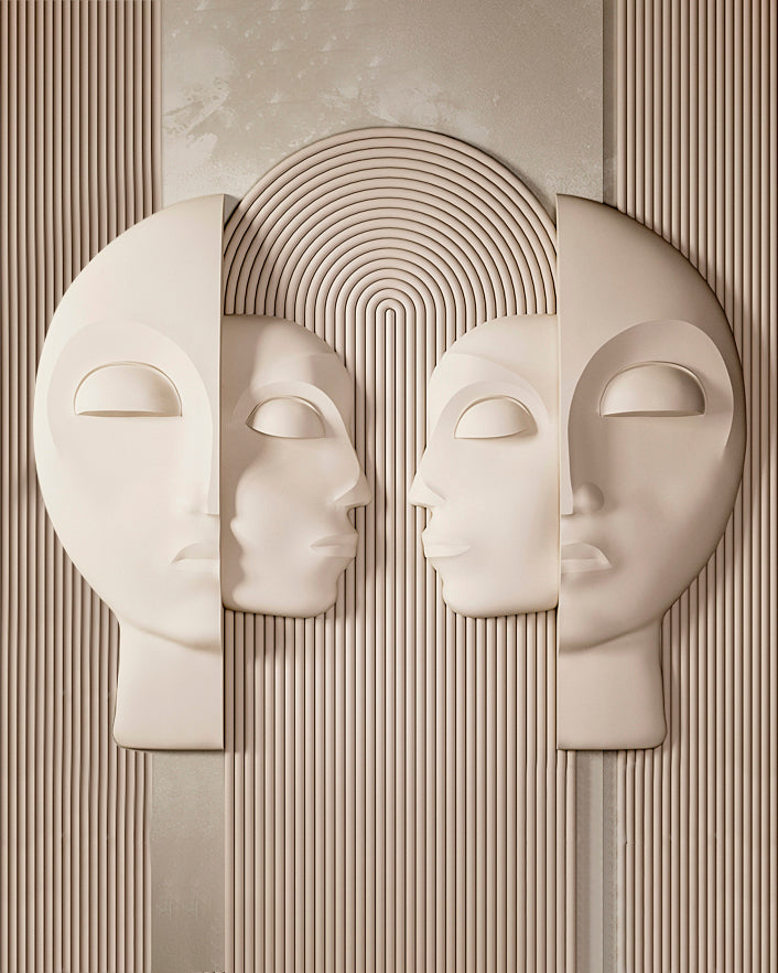 Sculptural Wabi-Sabi 3D Face Wall Relief – image 6