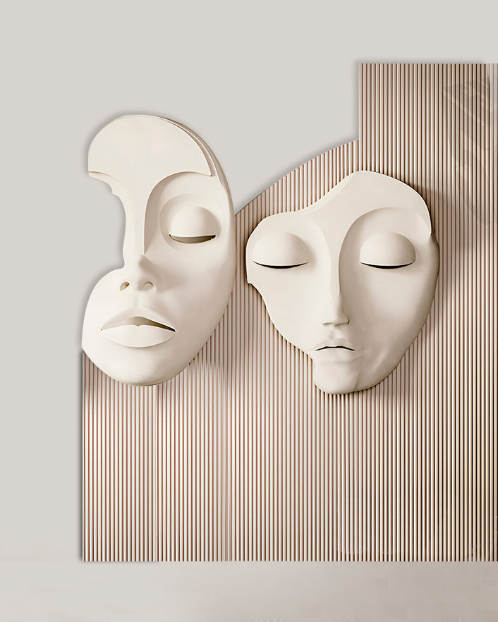 Sculptural Wabi-Sabi 3D Face Wall Relief – image 7
