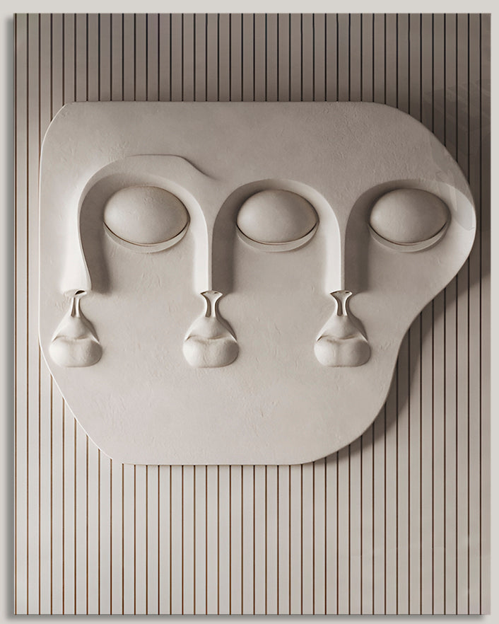 Sculptural Wabi-Sabi 3D Face Wall Relief – image 8