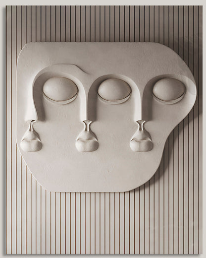 Sculptural Wabi-Sabi 3D Face Wall Relief – image 8