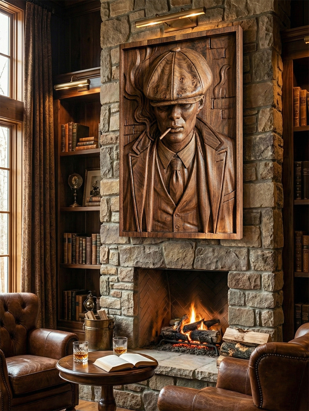 Cinematic Portrait 3D Wood Wall Relief – image 2