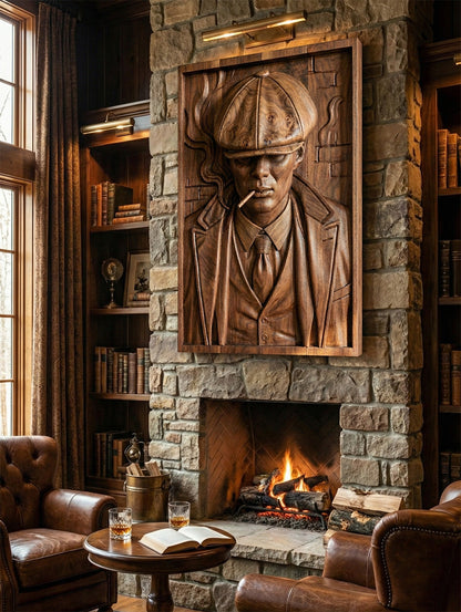 Cinematic Portrait 3D Wood Wall Relief – image 2