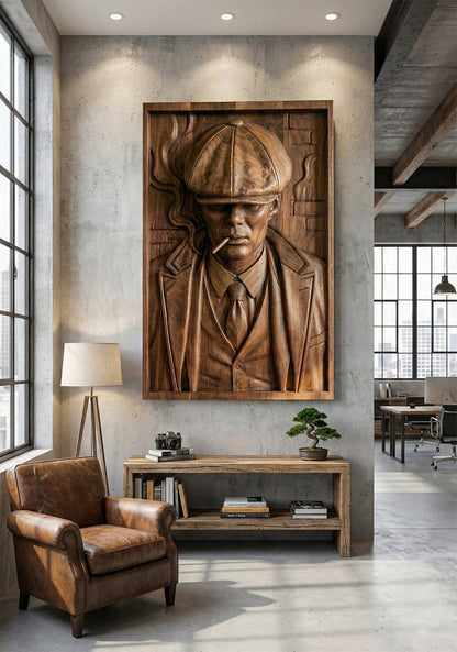 Cinematic Portrait 3D Wood Wall Relief – image 3