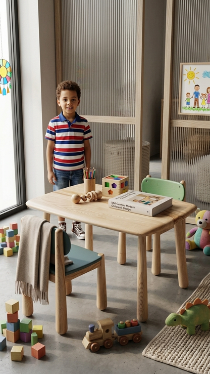 Solid Wood Children's Table and Chair Set – image 2