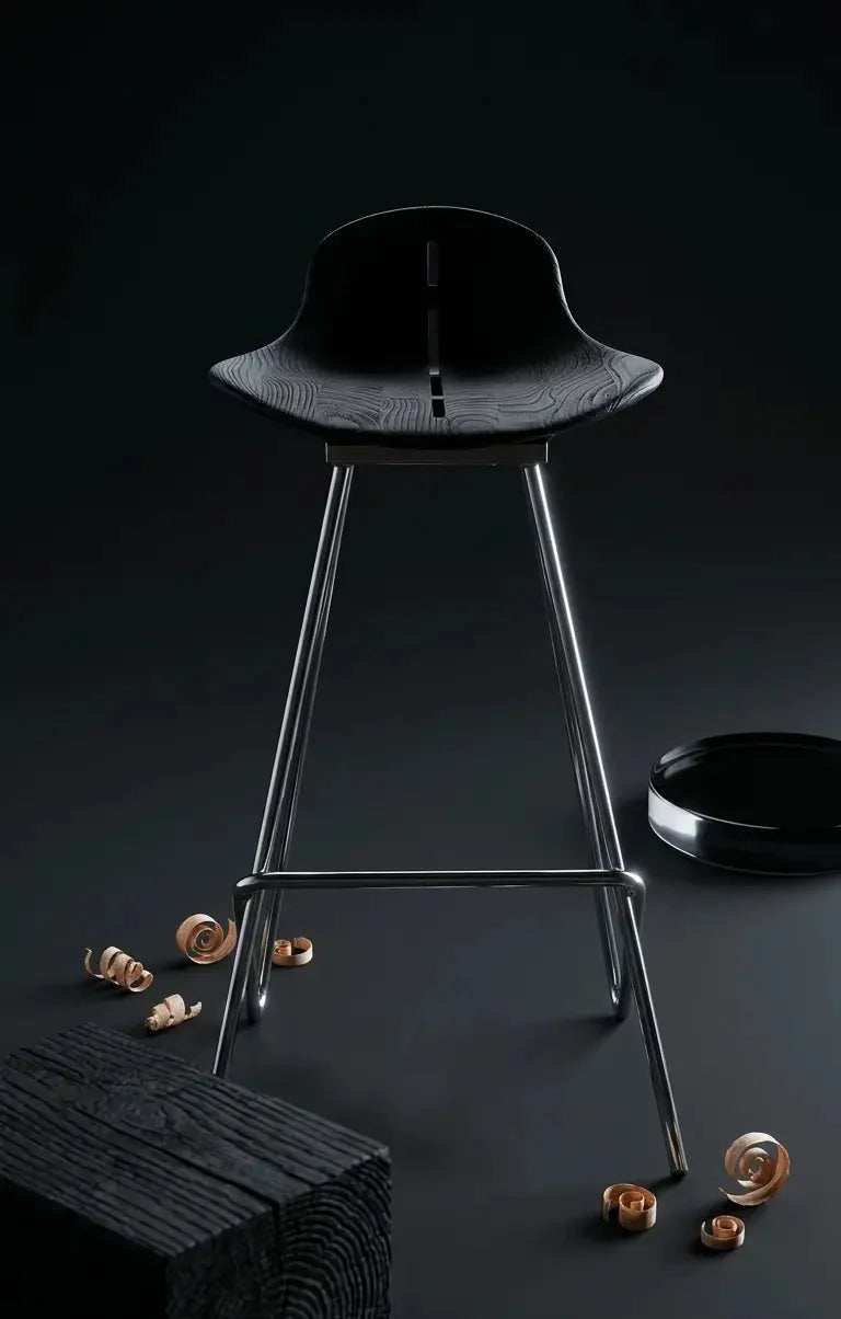 Sculpted Wood Wing Counter and Bar Stool – image 10