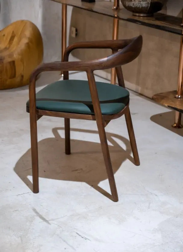 Solid Walnut Dining Chair with Sculpted Back – image 2