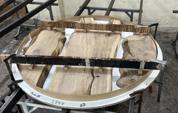 Round Walnut and Epoxy Table with Vortex Base – image 7