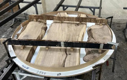 Round Walnut and Epoxy Table with Vortex Base – image 7