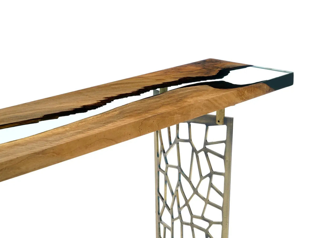 Walnut and Resin Entryway Console Table – image 7