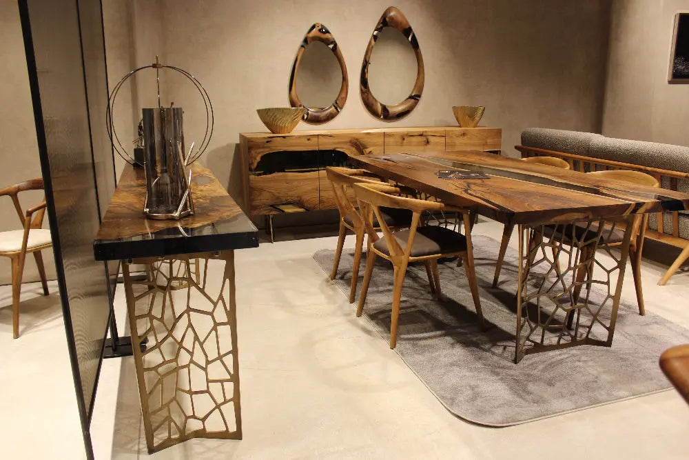 Walnut and Resin Entryway Console Table – image 6