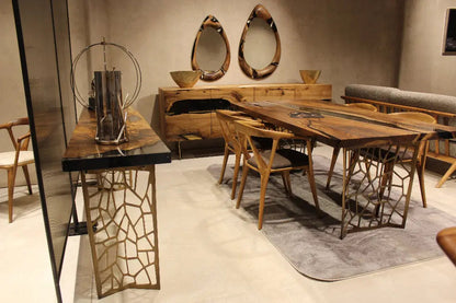 Walnut and Resin Entryway Console Table – image 6